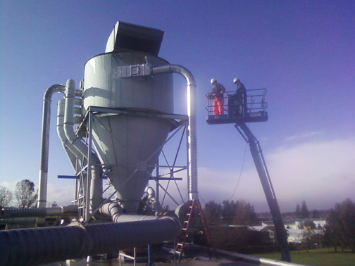 dust collection system at columbia corrogated box company